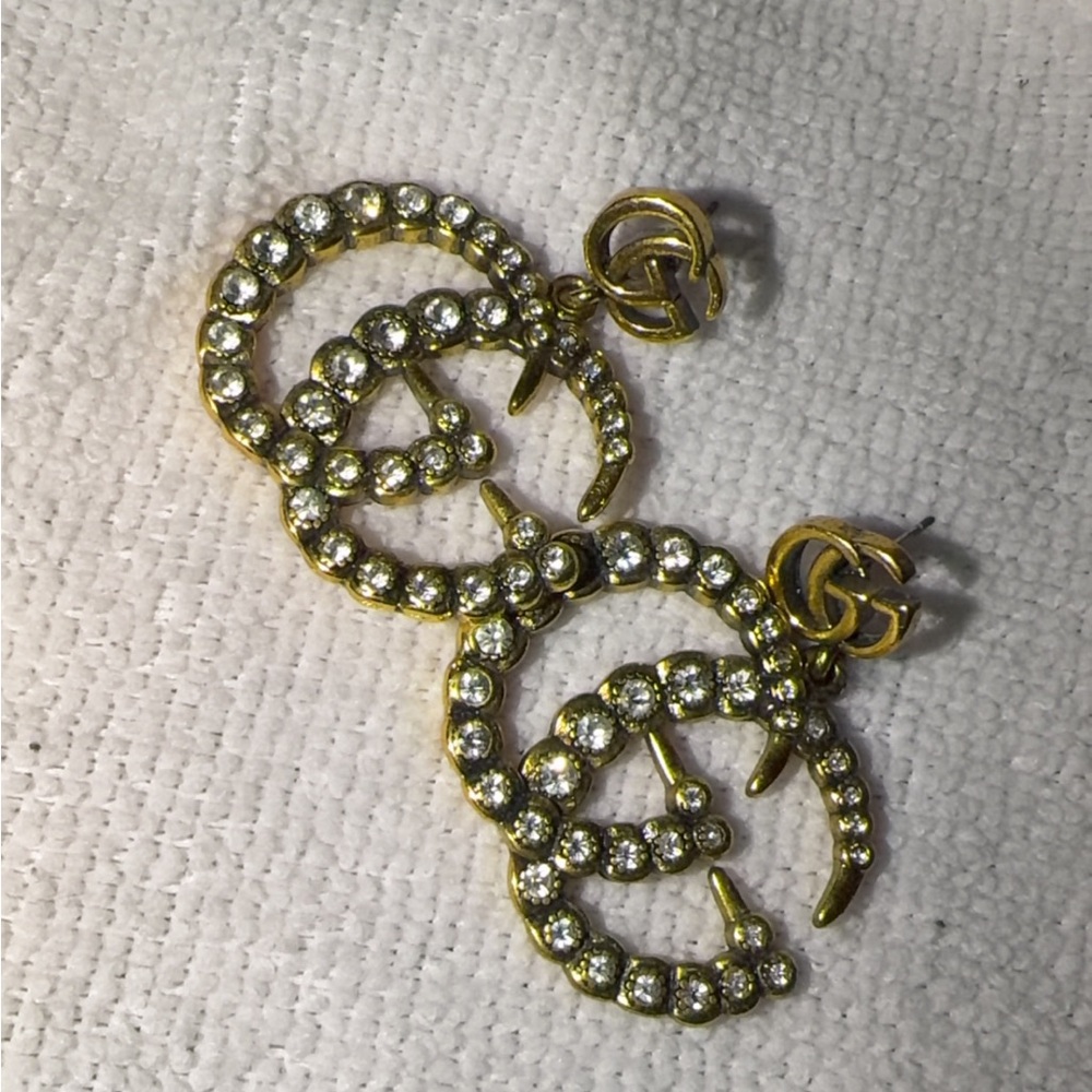 Elegant Gold and Silver Crystal Earrings